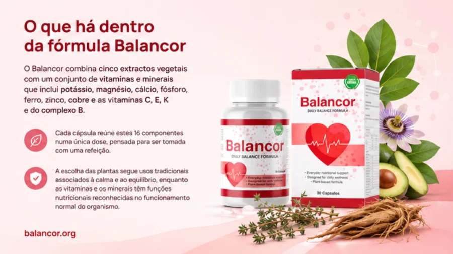 Balancor — extractos vegetais e vitaminas da fórmula